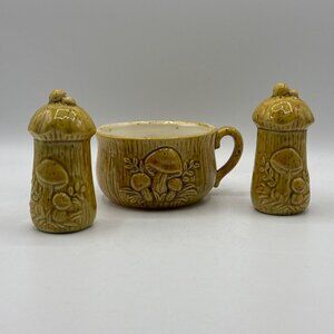 Vintage 1970s Mushroom Salt Pepper Shakers Soup Mug – Japan Cottagecore Decor